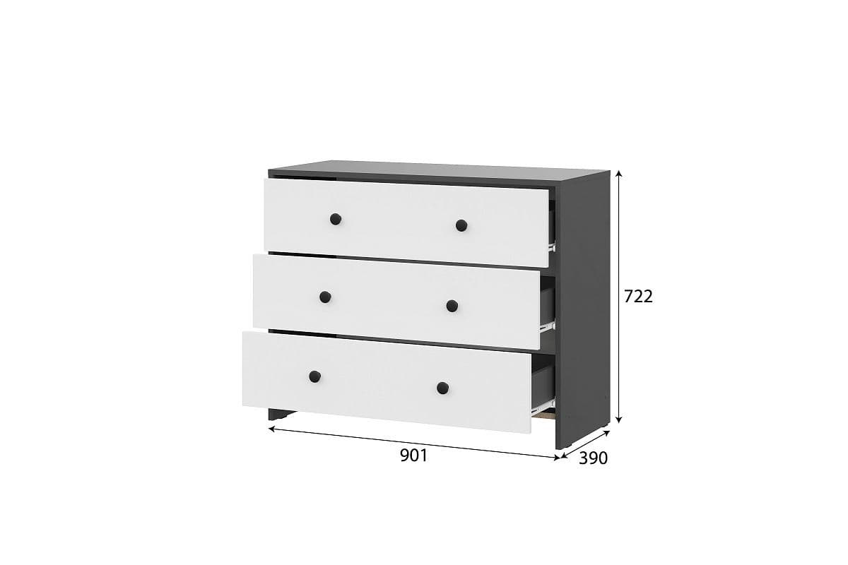 Комод 3 ящика (Дольче Графит, модульная) - фото 3