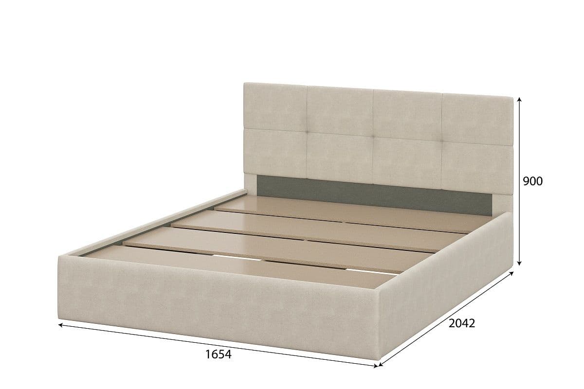 Кровать № 4 мягкая (1600) Бежевый - фото 3