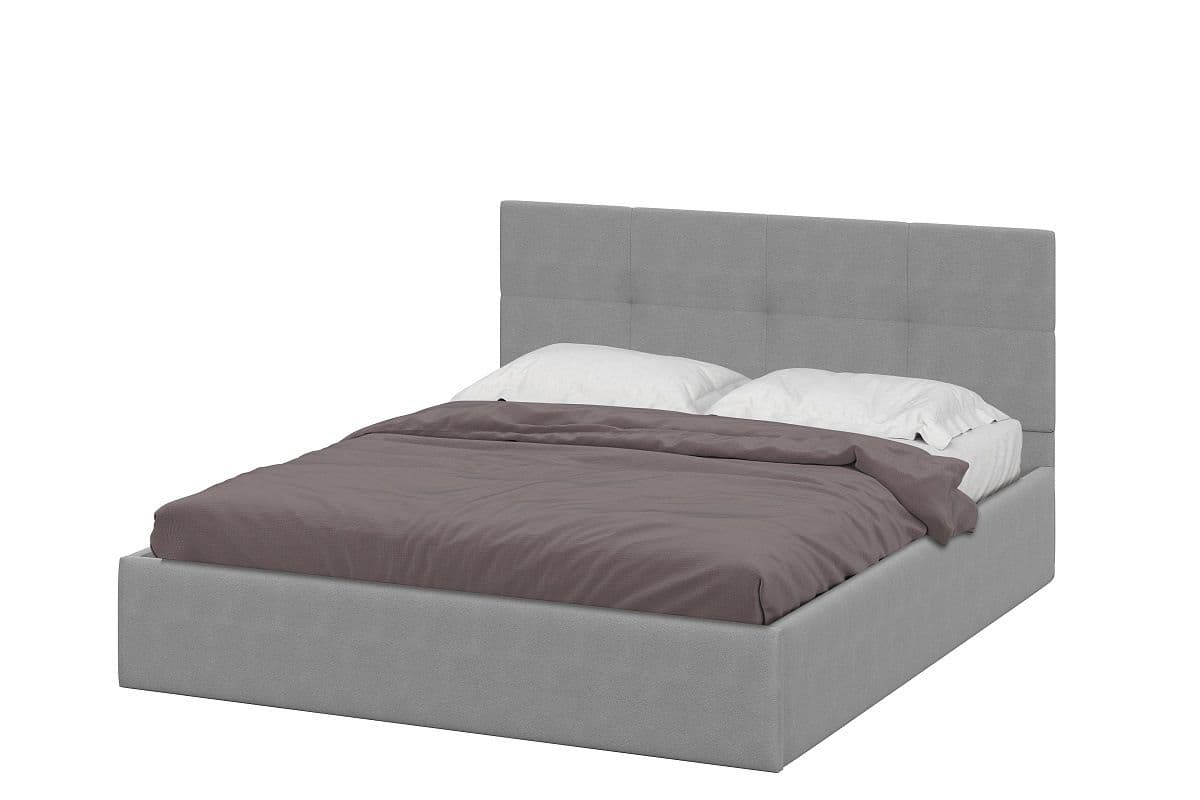 Кровать № 4 мягкая (1600) Серый