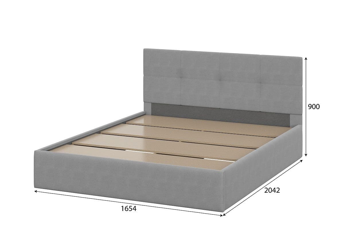 Кровать № 4 мягкая (1600) Серый - фото 3