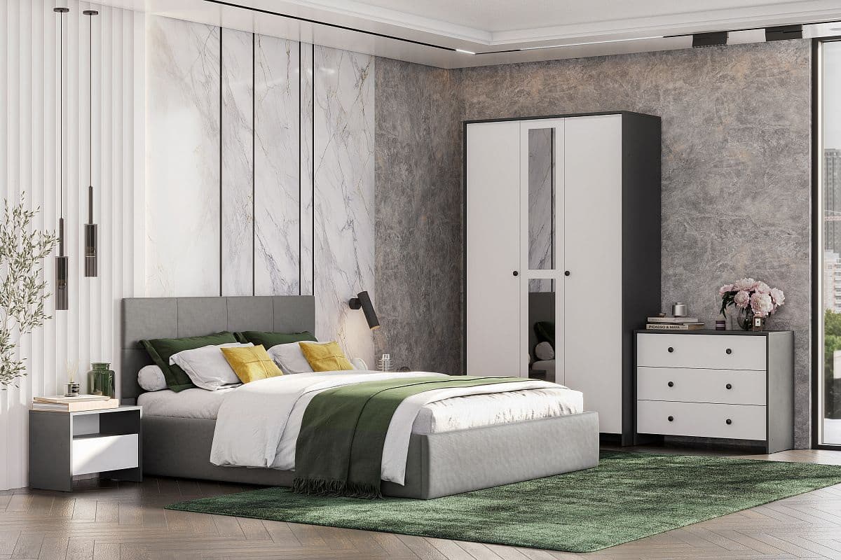 Кровать № 4 мягкая (1600) Серый - фото 5