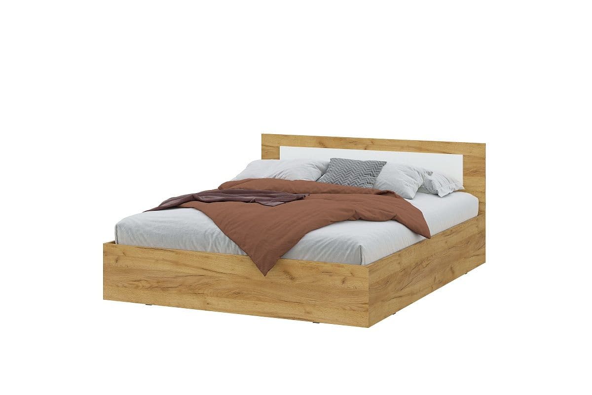 Кровать двойная 1600 (Дольче Дуб Золотой, модульная)