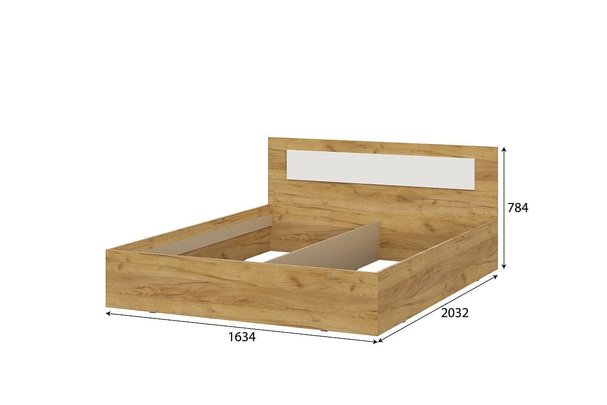 Кровать двойная 1600 (Дольче Дуб Золотой, модульная) - фото 3