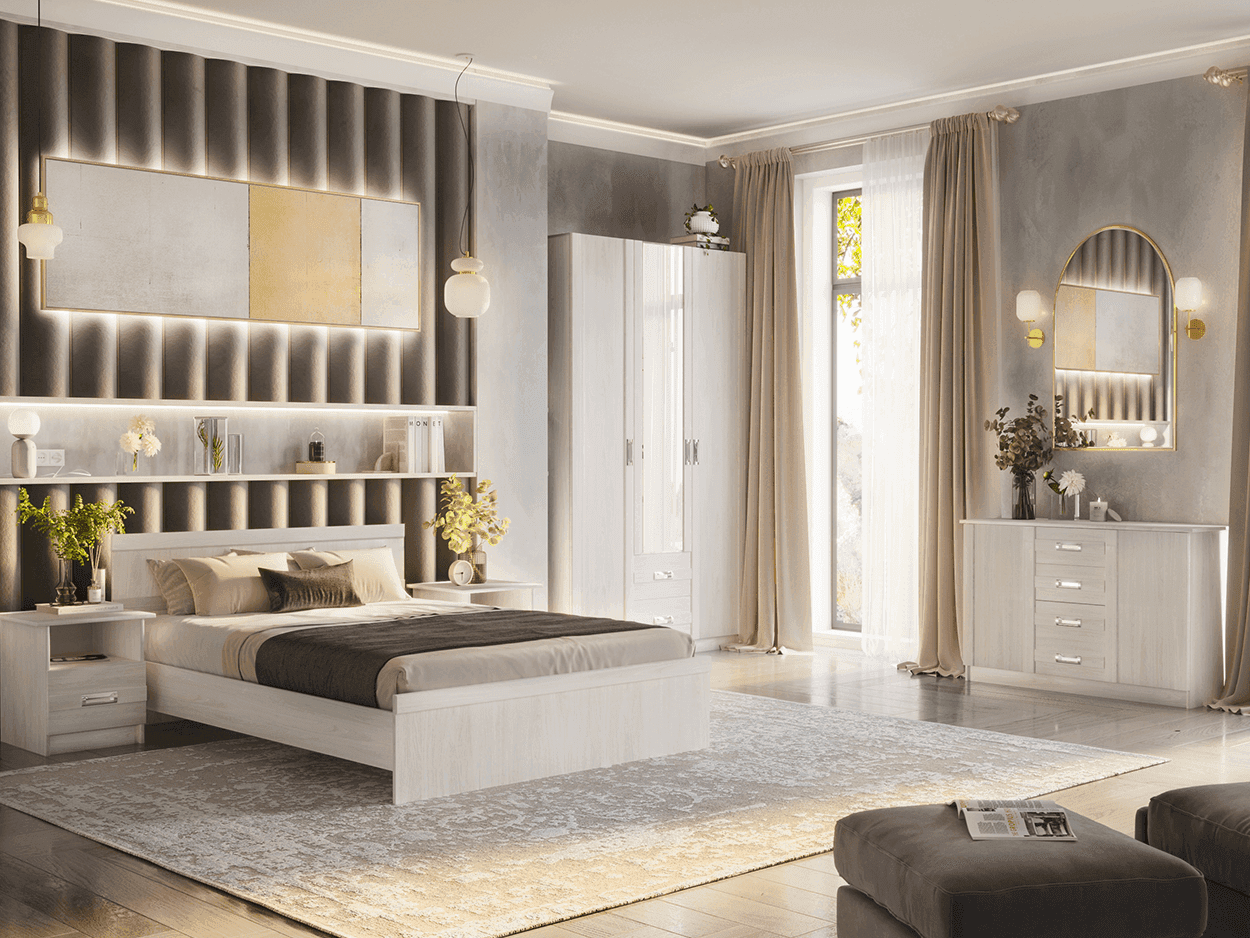 Кровать КД-1.12 с ПМ (1600) (Сабрина-2, модульная) - фото 3