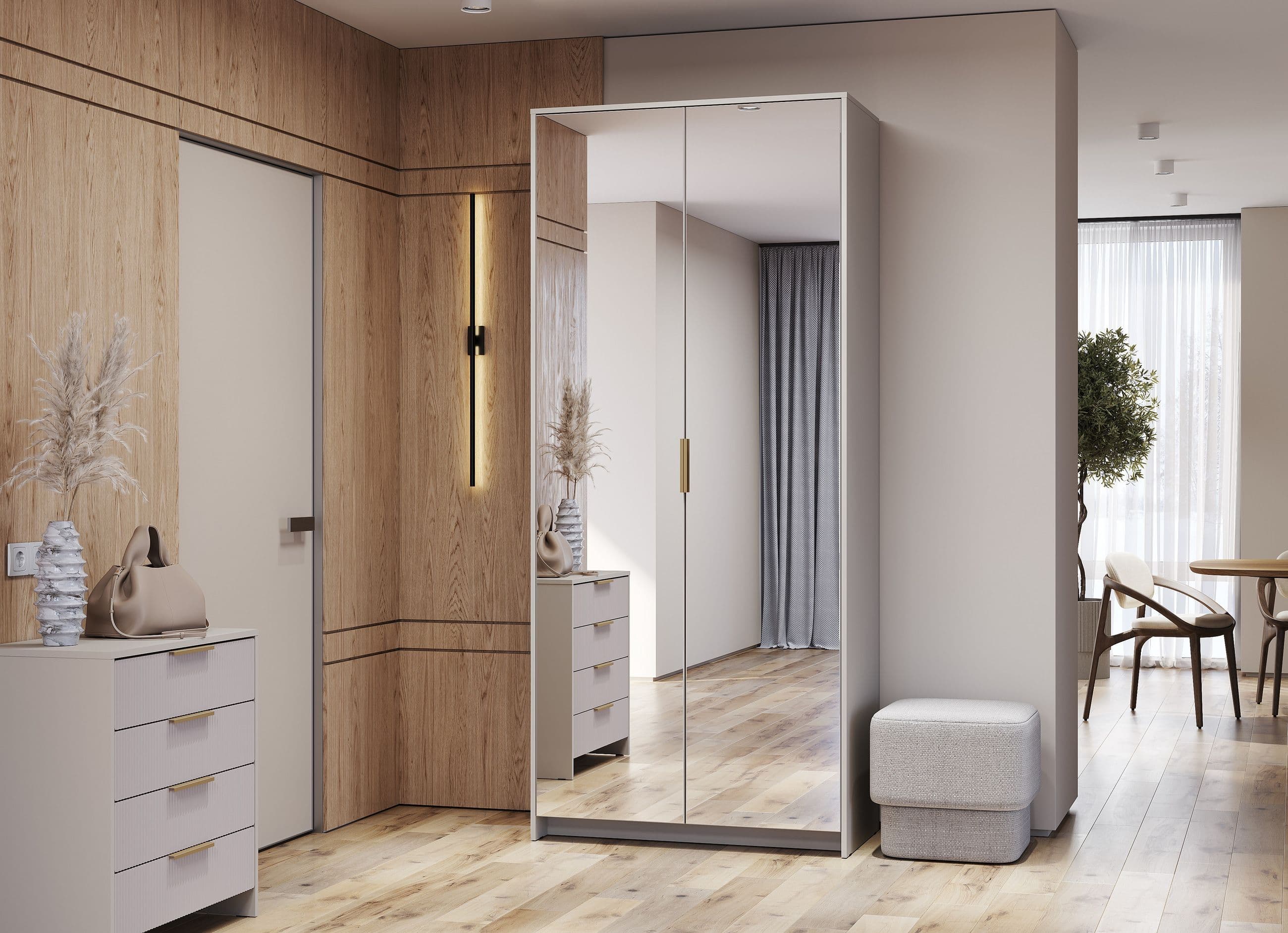 Шкаф 2-х створчатый с зеркалом ШК-05 (Пандора, модульная) - фото 3