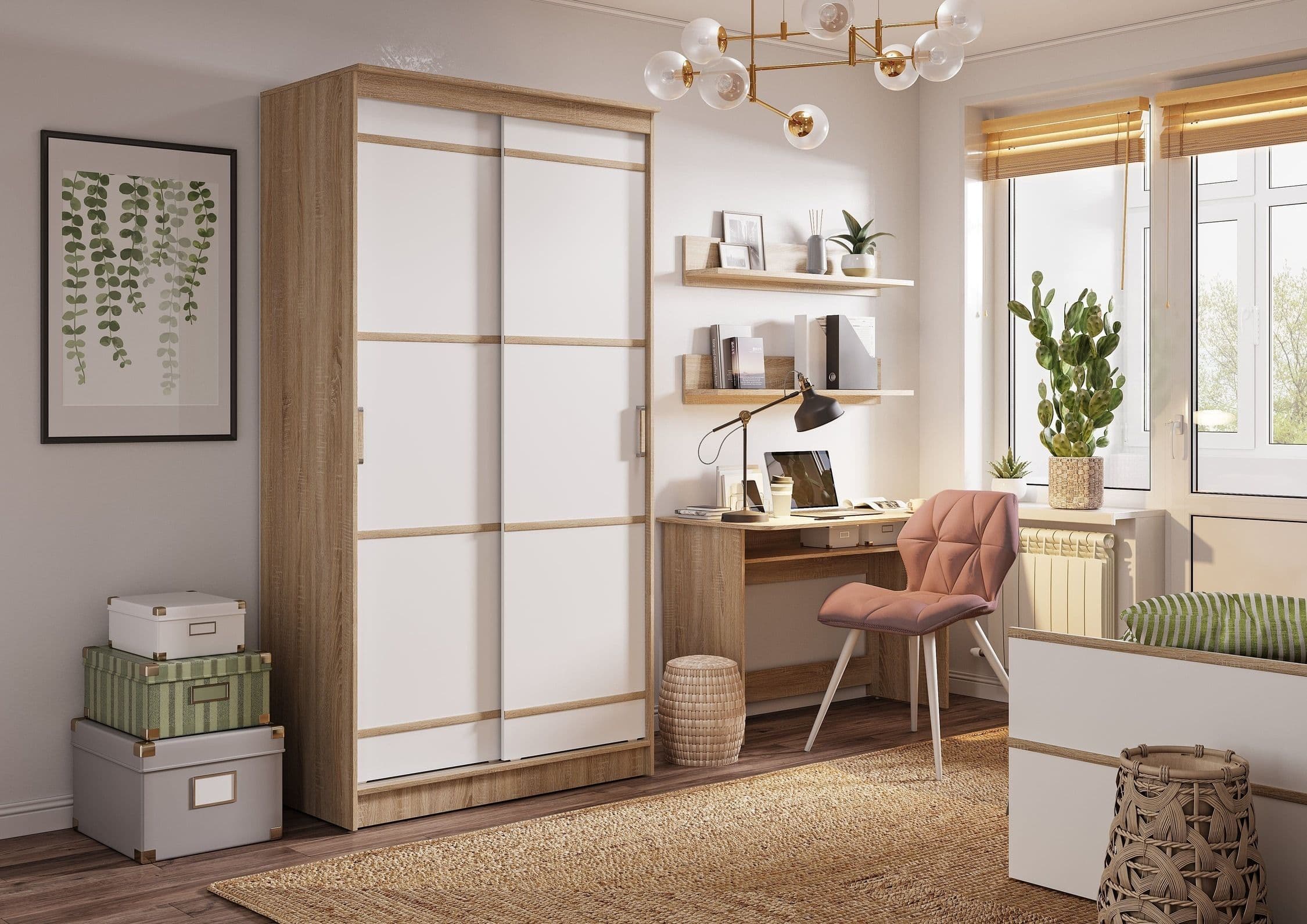 Шкаф-купе 1140 (Сакура Сонома, модульная) - фото 5