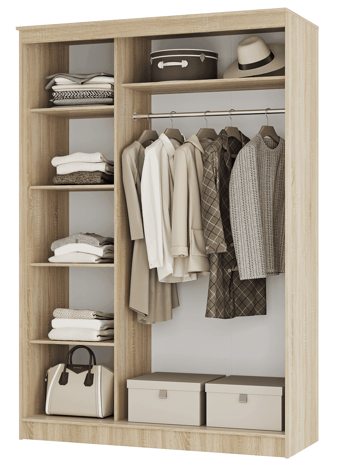 Шкаф-купе 1500 (Сакура Сонома, модульная) - фото 2