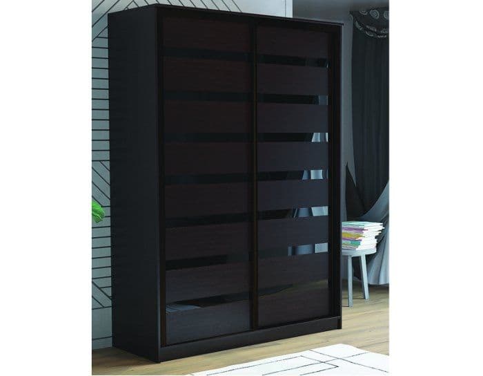 Шкаф-купе ПШ-2.9 Вставка МДФ Стекло черное