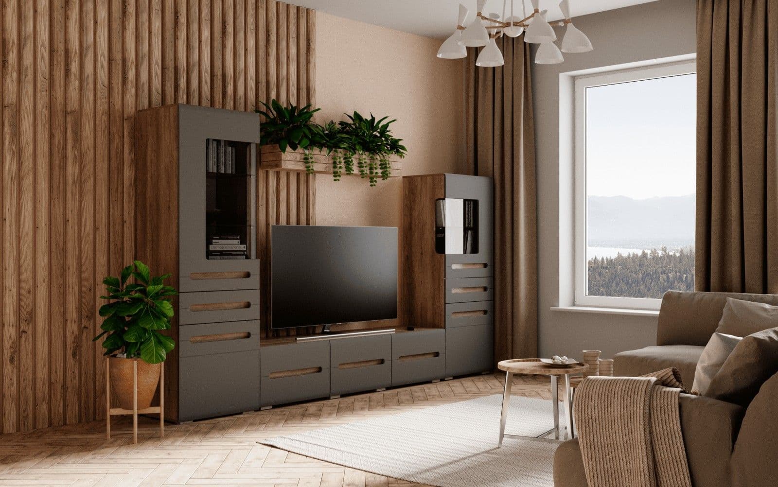 Шкаф угловой ШК-21 (Наоми Графит, модульная) - фото 3