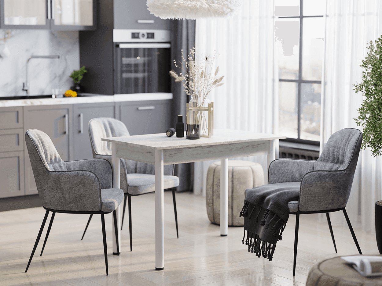 Стол обеденный СО-3 Дуб крафт белый - фото 2