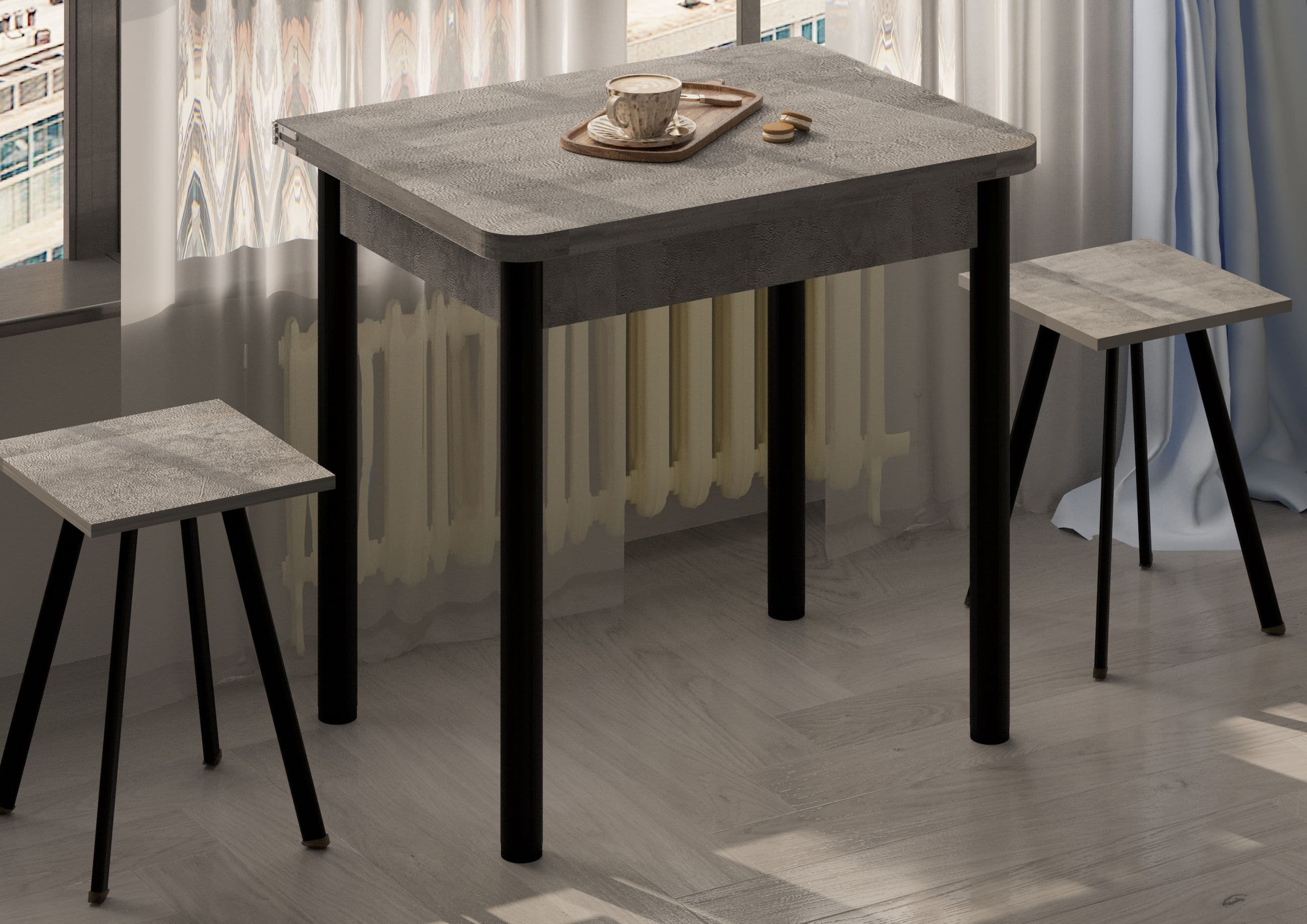 Стол поворотно-откидной Цемент