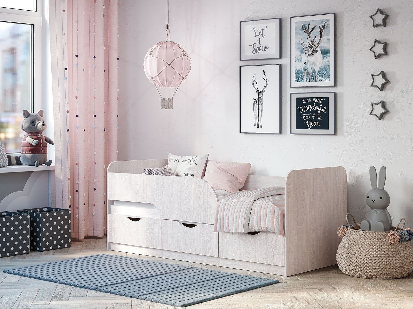 Кровать КР-22 Стандарт Ясень белый